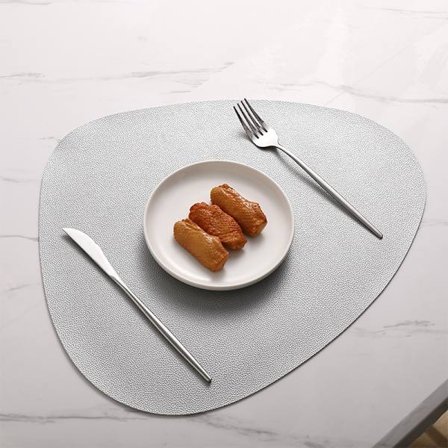 43x36 cm Läder Bordslöpare Western Bordstablett Lätt Att Rengöra Triangel (Silver)