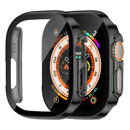 Skærmbeskyttelse til Apple Watch Case Ultra 2 49Mm Tilbehør Dækning Hærdet Glas Iwatch Serie 9 8 Se 7 4 45 Mm Mm 41Mm 44Mm 40Mm Black 41mm Series 7 8 