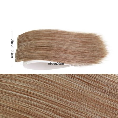 Syntetiska osynliga sömlösa hårkuddar Klämma i ett stycke 2 klämmor Hårförlängningsfoder av naturligt hår Top Side Cover Hårstycke