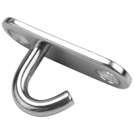 6-pakning Tak kroker i rustfritt stål M5 Ovale åpne kroker Pad Eye Plate Ankerskrue Veggmonteringskrok f [DB] Sølv