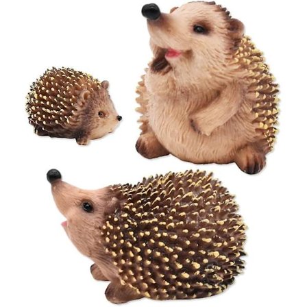 Utomhus trädgårdsdekorationer, 3 stycken söta igelkottstatyetter - Trädgårdsskulptur - Utomhus