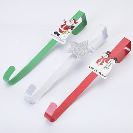 3 stk. smedejerns julekrans krog kransophæng krog dør