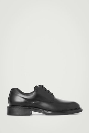 COS Herren Square-Toe Leather Derby Shoes - Schwarz