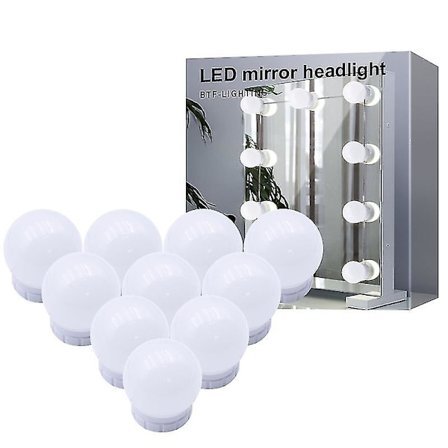 Hollywood spegel USB smink med lampor Ljus 10 glödlampor 3 belysningslägen (endast lampor)