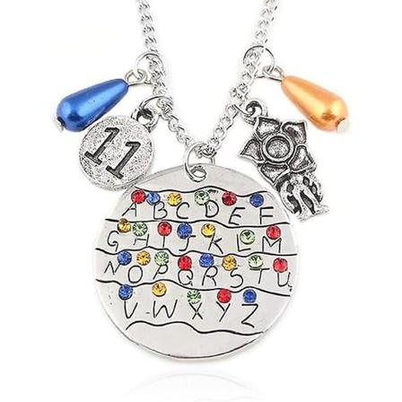 Fantastisk Monster Brev Hänge Stranger Things Charms Bokstäver Pärlor Halsband Film Smycken Halsband
