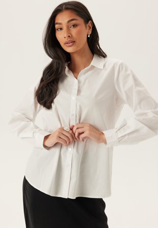 Bubbleroom - Cotton Shirt - White - Kläder