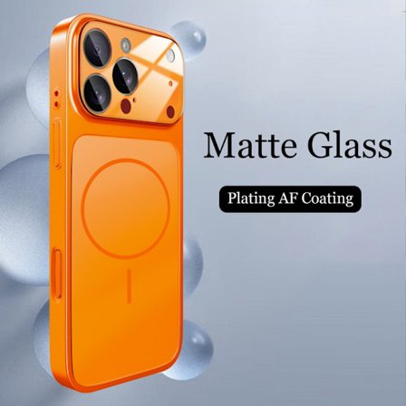 Glas Nano Mat Etui Til iPhone 17 Air 16 15 14 13 Pro Max 17Pro Magnetisk Til Magsafe Trådløs Opladning