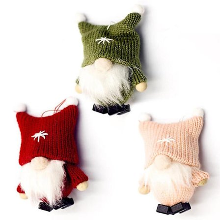 3 stk. Juleuld Søde Ansigtsløse Dukke Gnome Plys Dukke Dekoration