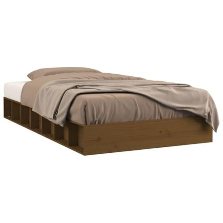 Vidaxl Sängram Honungsbrun 100x200 Cm Massivt Trä Brun