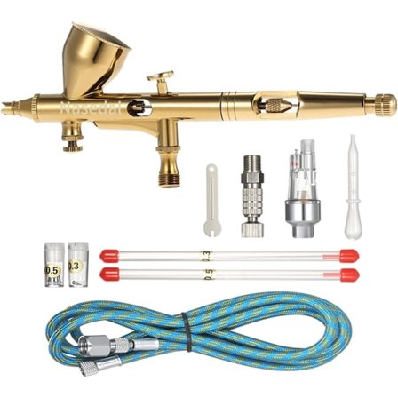 Airbrush Kit Mini 9cc Airbrush Gold Paint Nail Spray Gun Makeup Airbrush Face Tattoo Art Cake Painting Tool Kit (Färg: Set 2)
