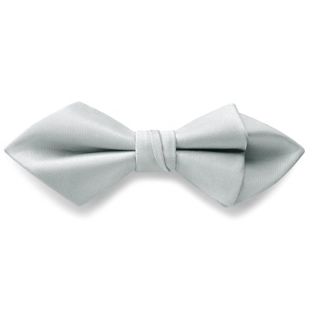 Silver-tone Pre-Tied Satin Diamond Tip Bow Tie for Men - Pre-tied bow ties