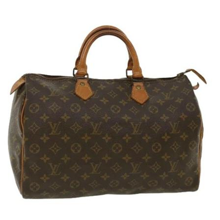 Louis Vuitton Vintage, Pre-owned Speedy 35 Monogram Handbag Bruin, Dames, Maat:ONE Size,leather