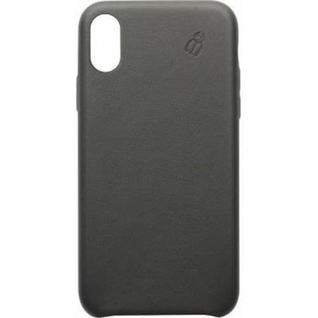 Fodral till iPhone X/XS i läder BEETLECASE Svart Svart