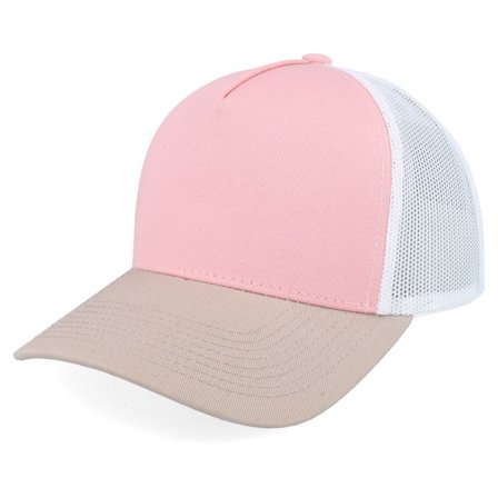 Equip - White trucker Lippis - Blank Light Pink/White/Light Grey A-frame Trucker @ Hatstore