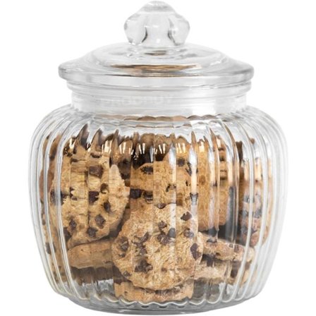 1320 ml räfflad glasburk för godis, kakor och kex, bröllop