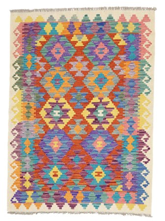 Small Kilim Afghan Old Style Rug 124X170 Wool