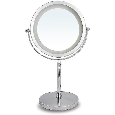 10x Forstørringspeil med lys Dobbeltsidig LED 1x 10x