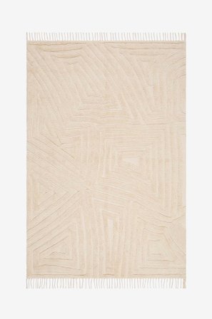 KM Home - Bomuldstæppe Marocko - Beige - Bomulds- & kludetæpper - 160X230 - Fra Homeroom