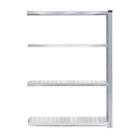 Regalsystem TRANSFORM, Anbaumodul mit 4 Böden, 1972 x 1200 x 600 mm, verzinkt