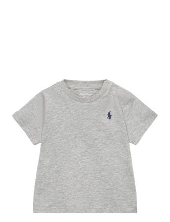 Cotton Jersey Crewneck Tee Tops T-shirts Short-sleeved Grey Ralph Lauren Baby