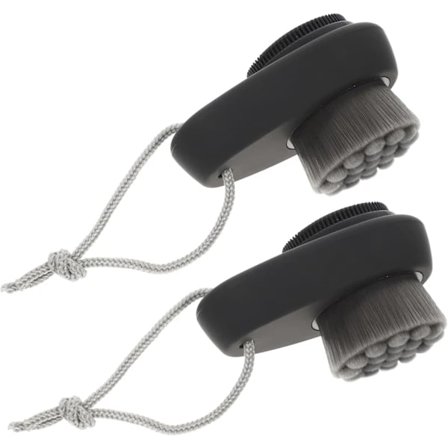 2 Stykker Silikon Ansiktsrensebørste Eksfolierende Manuelt Verktøy for Hudrengjøring og Massasje Svart 8x5.2cm