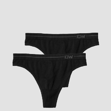 ICANIWILL Everyday Seamless Thong 2-pack, Black