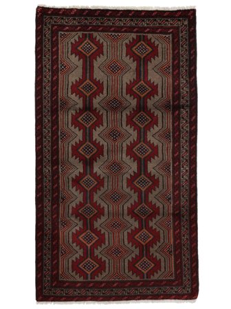 Oriental Baluch Rug 103X183 Black/Brown Wool, Persia