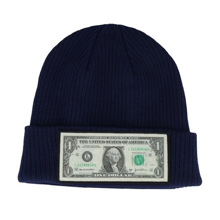 Calza Pennello - Ble cuff Beanie - Dollar Bill Navy Beanie Organic Cotton Cuff @ Hatstore