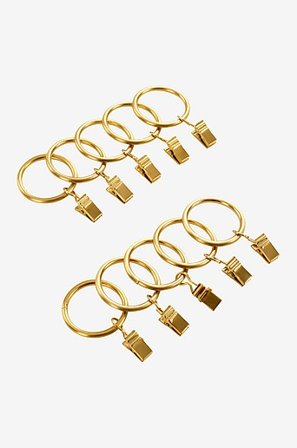 Jotex - Pierścień Kurtyny z Broszką 10-pak Złoto - CURTIS - Kup Akcesoria do zasłon firmy Jotex