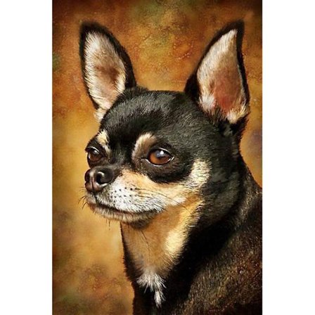 30x40cm, spissede ører hund 5d diamantmalt rhinestones brodert lerret