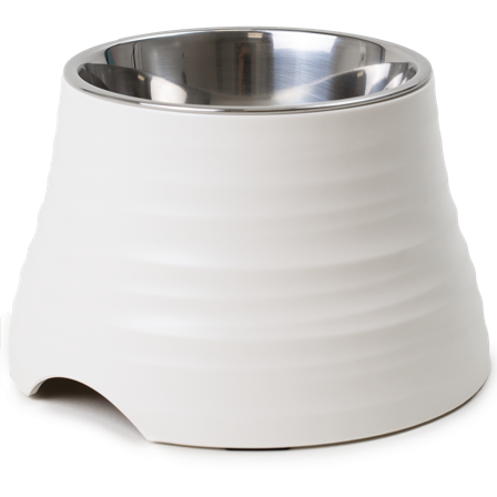 Selected by ZOO - Matskål Ripple Ergo Hevet Matskål Hvit M/L, 400ml, 19x18,5x12cm - Hund - Matplass & vannautomater for hund - Matskåler og vannskåler