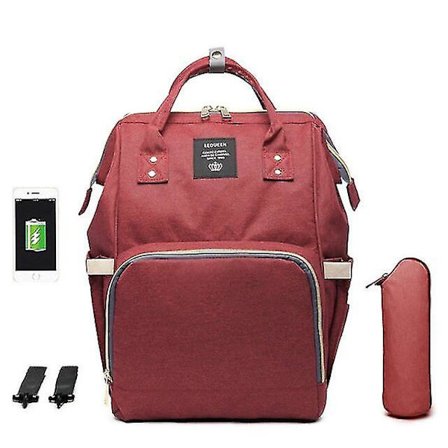 Skötväska Stor kapacitet USB Mummy Bag Reseryggsäck Designer amningsväska för baby