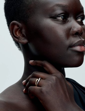 Pandora Sterling Silver And 14K Gold-Plated Entwined Rings - Gold - 48