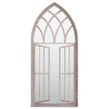 Vidaxl Trädgårdsspegel Sand 100x45 Cm Järn För Utomhusbruk Creme