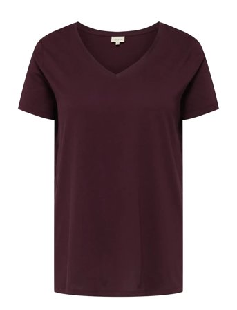 ONLY Carmakoma Carbonnie Life S/S V A-Shape Tee Noos - Burgundy - 46-48
