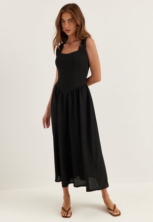 BUBBLEROOM - Soft Structure Dress - Black