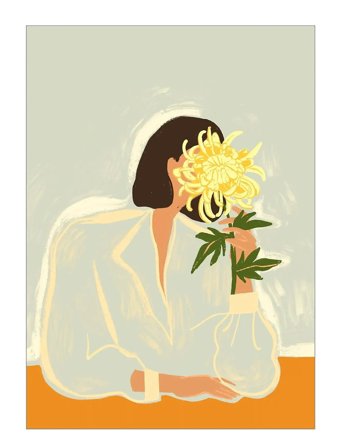 Poster & Frame Arty Guava - The Crysanthemum - Yellow - 70X100CM