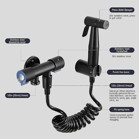 Håndholdt dusjhode dusjtoalett bidet spray vask jet for bidets feste