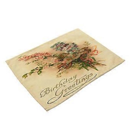 Bordsunderlägg med blomstermålning, bomullslinne, för matbord, dekoration (MP0058-2)