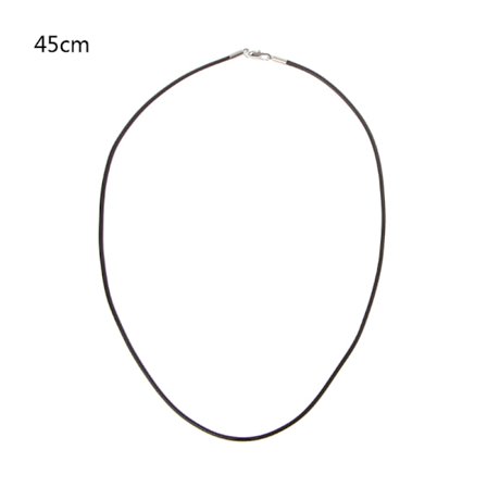 Högkvalitativ Svart Silkesläder Sladd Kedja Halsband Rep med Hummerlås