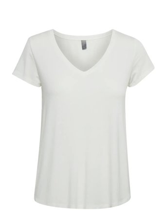 Cupoppy V-Neck T-Shirt T-shirts & Tops Short-sleeved Hvit Culture*Betinget Tilbud