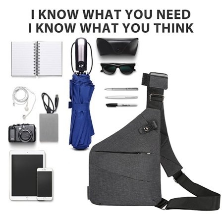 Pieni Sling-laukku Lompakko Varkaudenesto Olkalaukku Mies Nainen Crossbody Bag harmaa