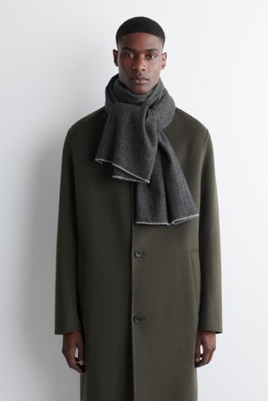 COS Homme Écharpe En Laine Et Cachemire À Chevrons in Gris