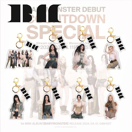 8*BABYMONSTER oheislaitteet läpinäkyvä akryyli avaimenperä avaimenperä oheislaitteet