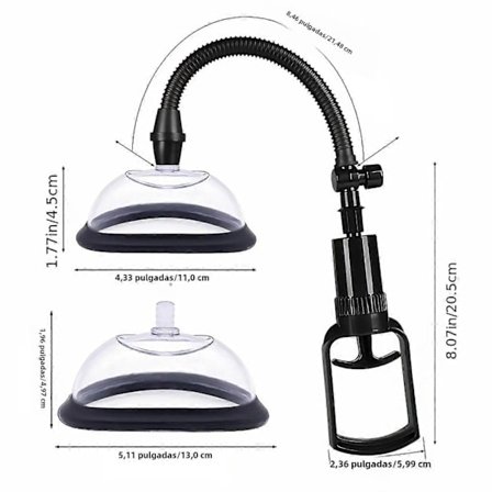 Set för bröst- och rumplyft och förstärkning med vakuumpumpsugterapi för massage och avslappning