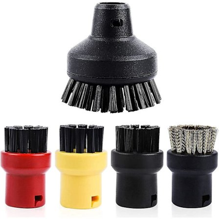 Set med 5 Runda Borstar för Kärcher Ångrengörare (1 Stor och 4 Små)