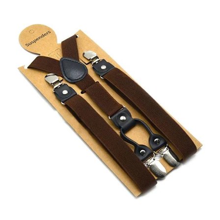 120 cm Svarta Hängslen för Män Justerbara Elastiska Herrhängslen med 4 Clips