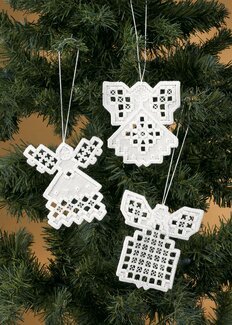 Stickpackung Hardanger Engel 3-er Pack