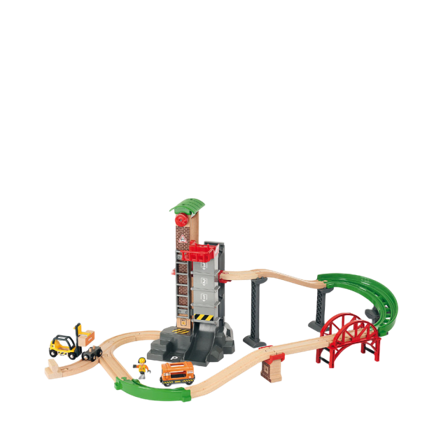 Brio Tågset för frakt med hiss och broar Träleksaker ONESIZE