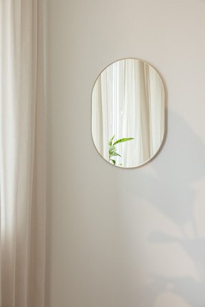 Metallbude Caya Ovalt Spejl Cream, Tøj & Bolig, Badeværelsestilbehør, Makeupspejle